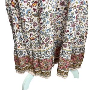J. Jill Pink Desert Floral Button-Down Maxi Dress cottagecore lightweight